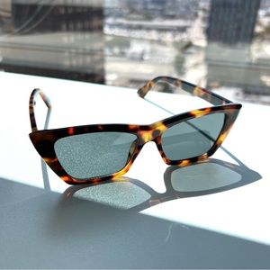 Victoria Tortoise Brown Square Cat Eye Acetate Sunglasses